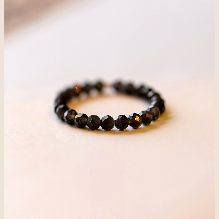 Buddha3bodhi Ultra-fine 3mm Black Obsidian Ring