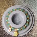 Fortune Jewel Year of the Dragon Red Agate Green Aventurine Peace Buckle Fu Character Lucky Fortune Bracelet