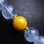 Fortune Jewel Aquamarine Red Agate Peace Gourd Charm Bracelet