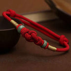Fortune Jewel Red String Jade Luck Fortune Knot Braided Couple Bracelet