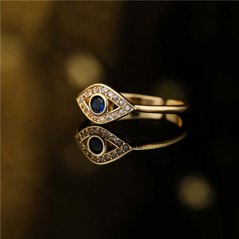 Fortune Jewel Evil Eye Protection Blessing Copper Ring