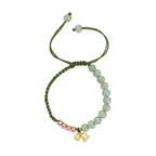 Fortune Jewel Handmade Jade Bead Lily of the Valley Charm Luck Braided Bracelet