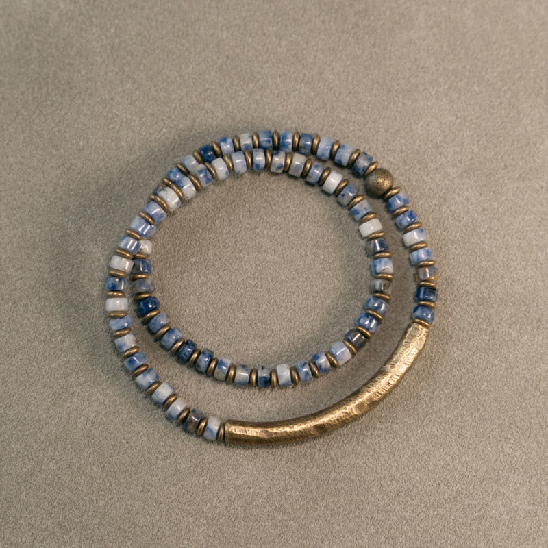 Fortune Jewel Sodalite Picture Jasper Green Point Stone Harmony Wisdom Bracelet