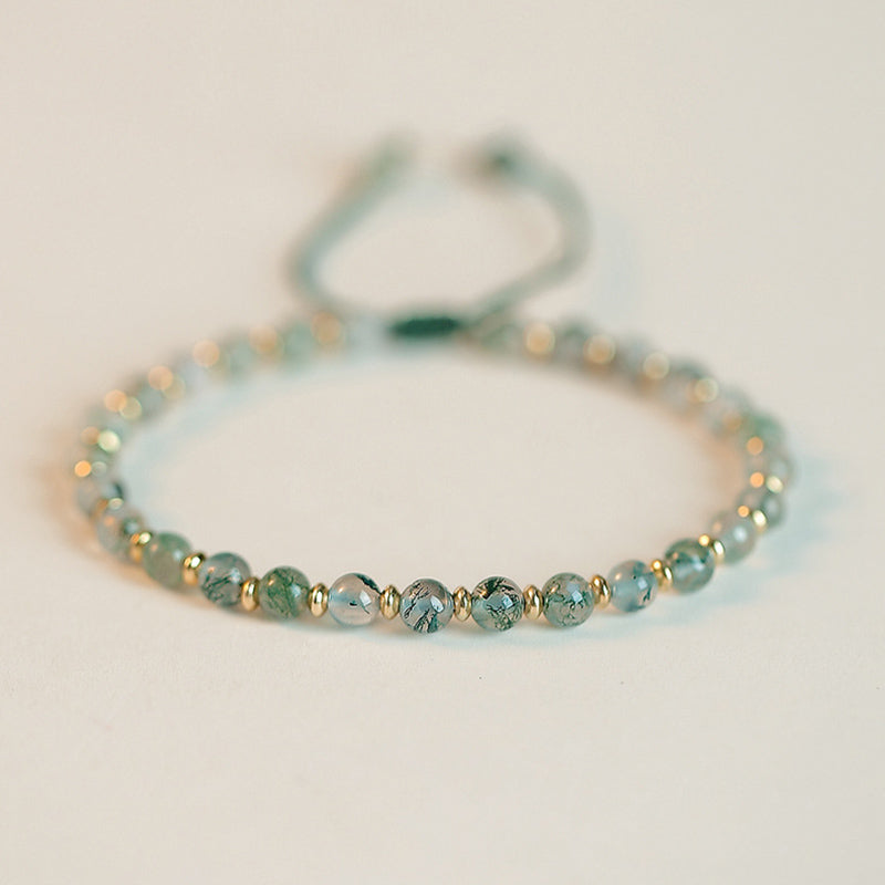 Fortune Jewel Moss Agate Lucky Balance Bracelet