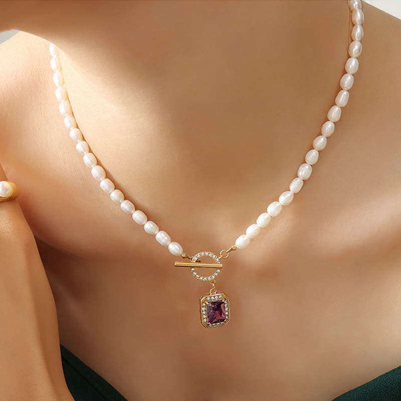 Fortune Jewel Pearl Zircon Wealth Charm Necklace Pendant