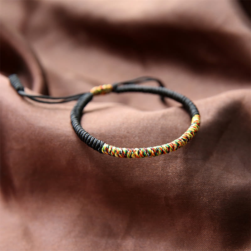 Fortune Jewel Tibetan Handmade Multicolor King Kong Knot Luck Strength Braided Bracelet