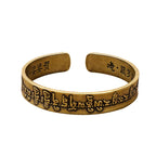 Fortune Jewel Tibetan Mahāpratisarā Mantra Sanskrit Copper Brass Healing Bracelet Bangle