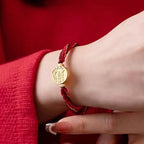 Fortune Jewel Five Directions Gods of Wealth Handmade Reincarnation Knot Protection String Braid Bracelet