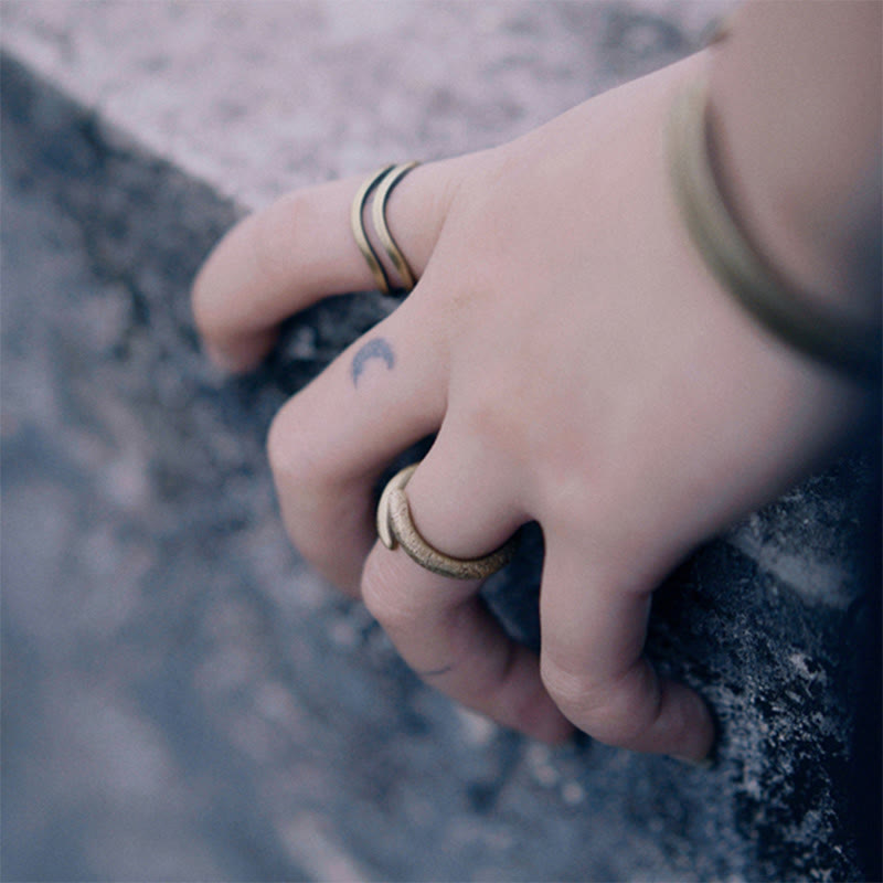 Fortune Jewel Simple Design Copper Luck Adjustable Ring