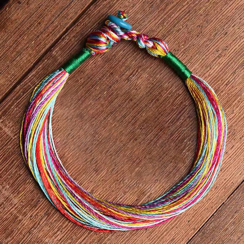 Fortune Jewel Tibetan Handmade Five Colorful Thread Dragon Boat Festival Protection Adult Child String Bracelet