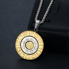 Fortune Jewel Chinese Zodiac Nine Palaces Eight Diagrams Bagua Amulet Harmony Necklace Rotatable Pendant
