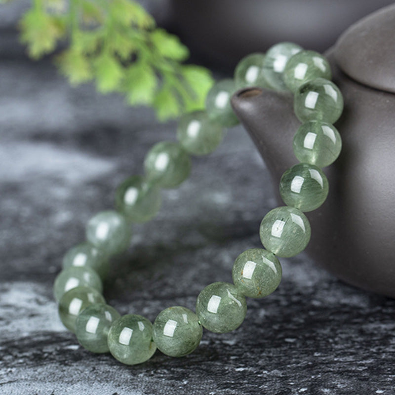 Fortune Jewel Natural Green Crystal Blessing Wealth Bracelet