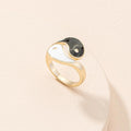 Yin Yang Symbol Adjustable Blessing Couple Ring Fortune Jewel