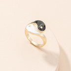 Yin Yang Symbol Adjustable Blessing Couple Ring Fortune Jewel