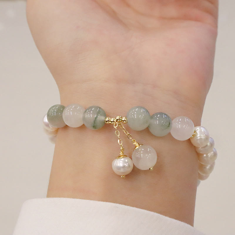 Fortune Jewel Natural Pearl Jade Healing Sincerity Bracelet