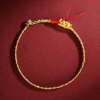 Fortune Jewel Year of the Dragon Handmade Colorful Dragon Carved Success Braided Bracelet