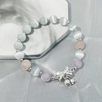 Fortune Jewel Cat's Eye Lavender Amethyst Rosette Charm Bracelet
