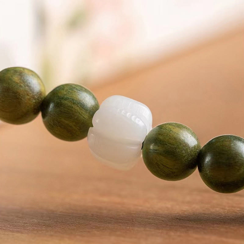 Fortune Jewel Natural Green Sandalwood Bodhi Seed Soothing Bracelet