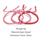 Fortune Jewel Tibetan 3Pcs King Kong Knot Protection Braided Bracelet