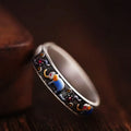 Fortune Jewel Colorful Elephant Carved Strength Adjustable Ring