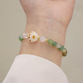 Fortune Jewel Green Agate Sun Stone Cat's Eye Bodhi Seed Cat Paw Support Bracelet