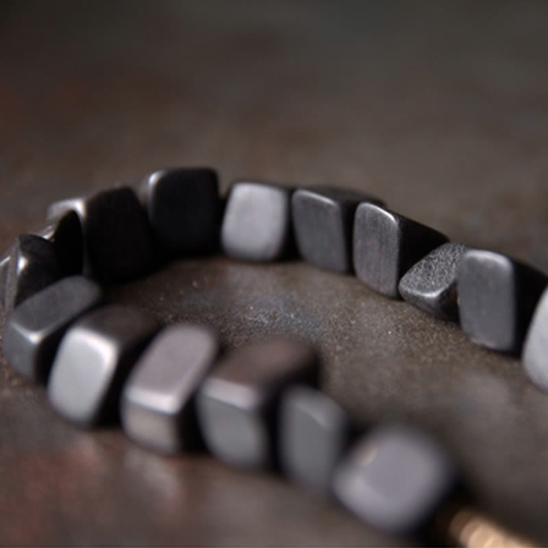 Fortune Jewel Tibetan Ebony Wood Copper Peace Double Wrap Bracelet
