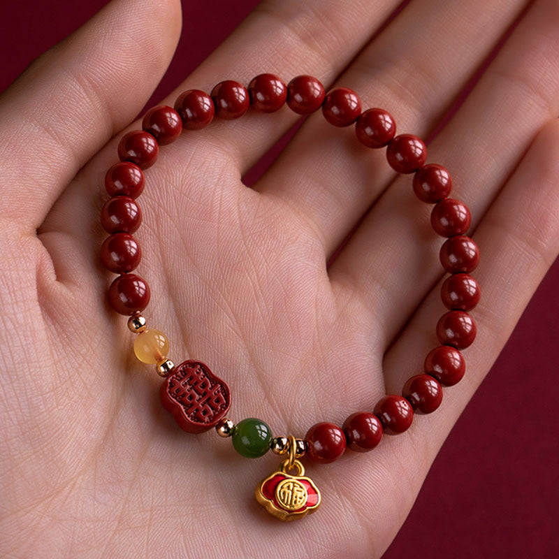 Fortune Jewel Cinnabar Happiness Calm Bracelet