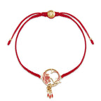 Fortune Jewel Tibetan Handmade Lotus Koi Fish Lucky Red String Bracelet