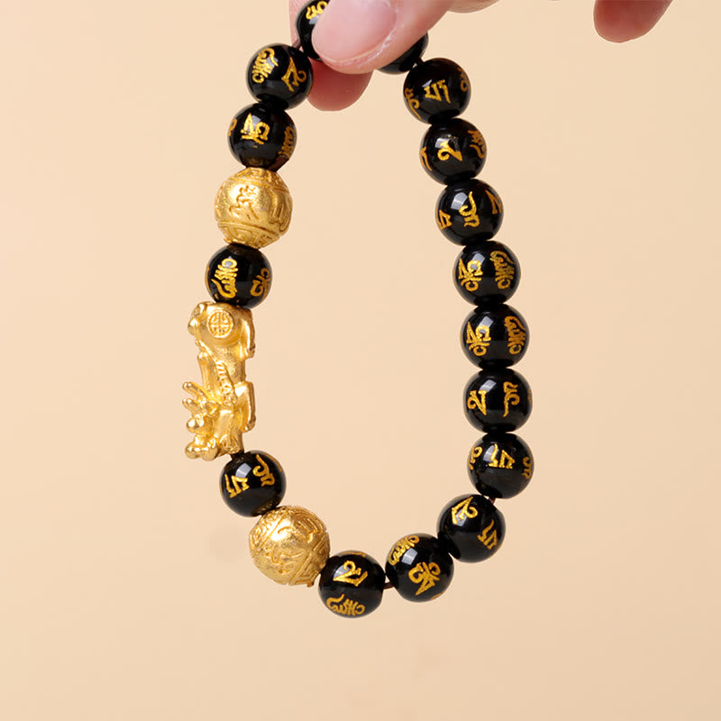 Fortune Jewel FengShui PiXiu Obsidian Wealth Bracelet