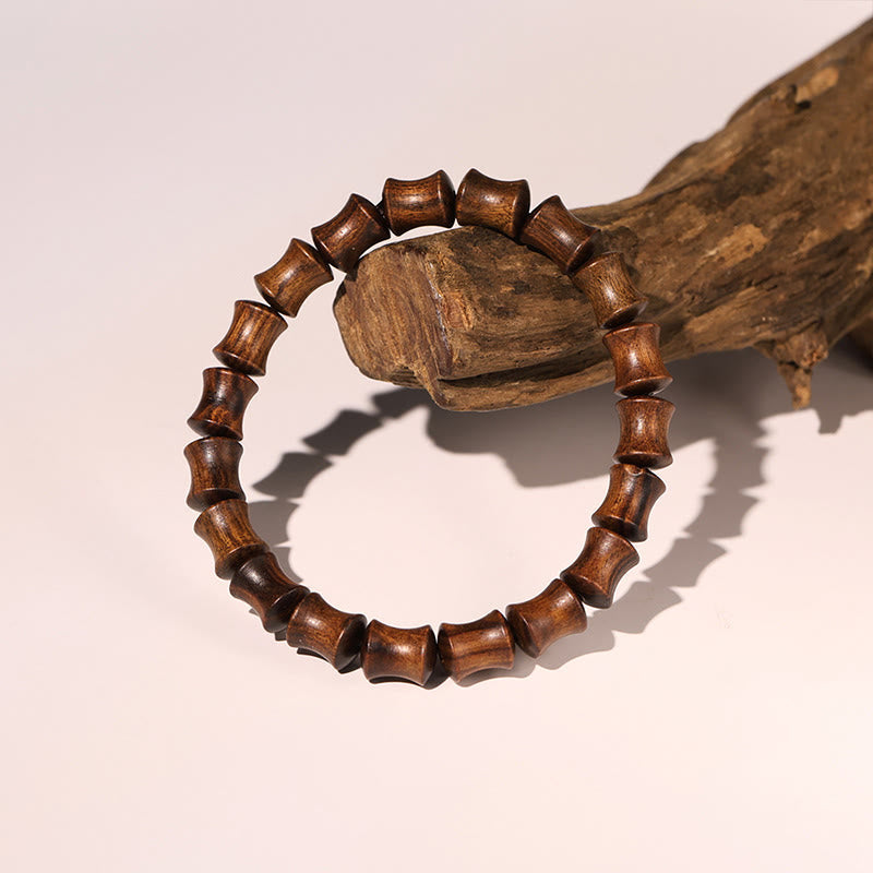 Fortune Jewel Rosewood Auspicious Clouds Totem Fu Character Bamboo Pattern Warmth Bracelet