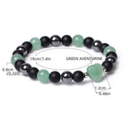Fortune Jewel Black Onyx Tiger Eye Stone Crystal Love Heart Protection Bracelet