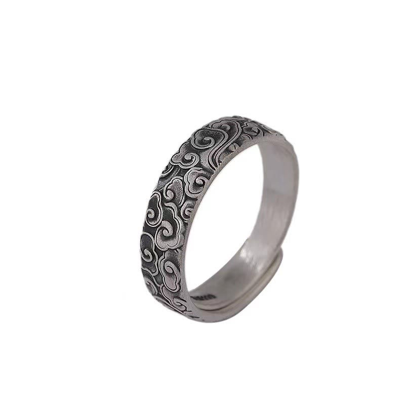 Fortune Jewel Vintage Auspicious Clouds Pattern Luck Ring