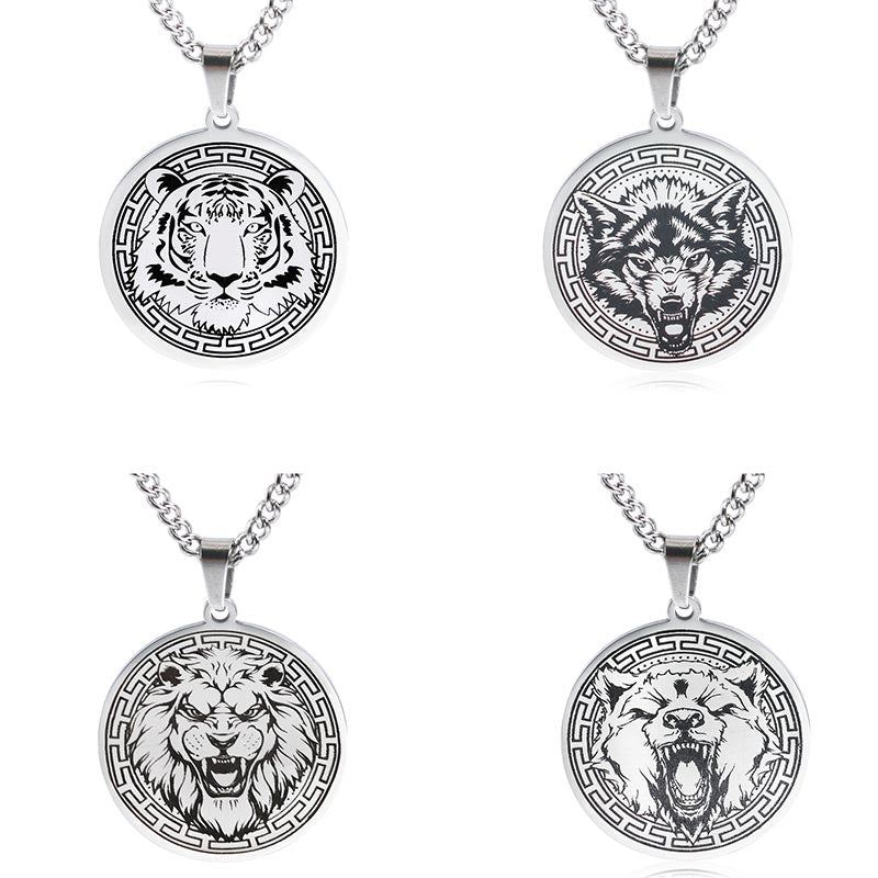 Fortune Jewel Animal Titanium Steel Chain Necklace Protection Pendant