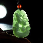 Fortune Jewel Natural Green Jade 12 Chinese Zodiac Luck Prosperity Necklace Pendant