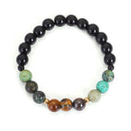 Fortune Jewel 108 Mala Beads Natural Stone Tiger Eye Turquoise Protection Strength Bracelet Necklace