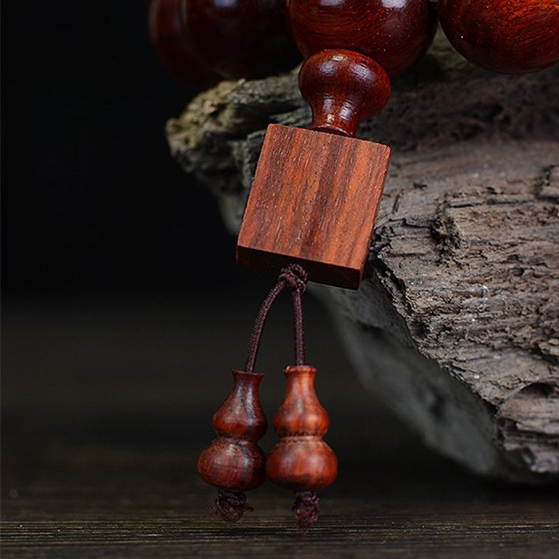 Fortune Jewel Tibetan Small Leaf Red Sandalwood Relaxation Bracelet