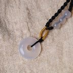 Fortune Jewel Strawberry Quartz Chalcedony Peace Buckle Healing Necklace Pendant