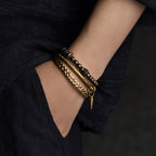 Fortune Jewel Lava Rock Stone Copper Balance Cuff Bracelet Bangle
