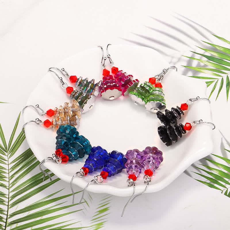 Fortune Jewel Various Crystals Christmas Tree Amethyst Peace Healing Drop Earrings