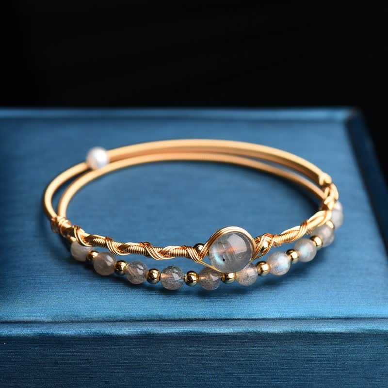 Fortune Jewel Moonstone Healing Love Bracelet Bangle