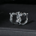 Fortune Jewel 925 Sterling Silver Dragon Hoop Pattern Protection Earrings Fortune Jewel