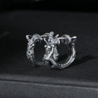 Fortune Jewel 925 Sterling Silver Dragon Hoop Pattern Protection Earrings Fortune Jewel