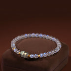 Fortune Jewel 925 Sterling Silver Plated Gold Natural Moonstone PiXiu Healing Bracelet