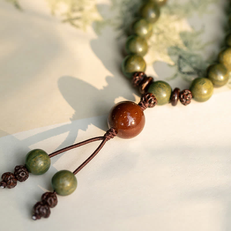 Fortune Jewel Green Sandalwood Positive Peace Bracelet