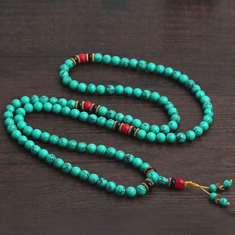 Fortune Jewel Tibetan Turquoise Healing Mala Bracelet