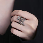 Fortune Jewel Vintage Dragon Pattern Copper Strength Ring
