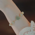 Fortune Jewel 14K Gold Plated Hetian Jade Rose Flower Luck Chain Bracelet