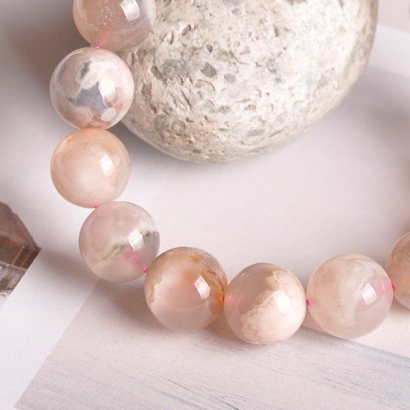 Fortune Jewel Sakura Agate Peace Blessing Bracelet