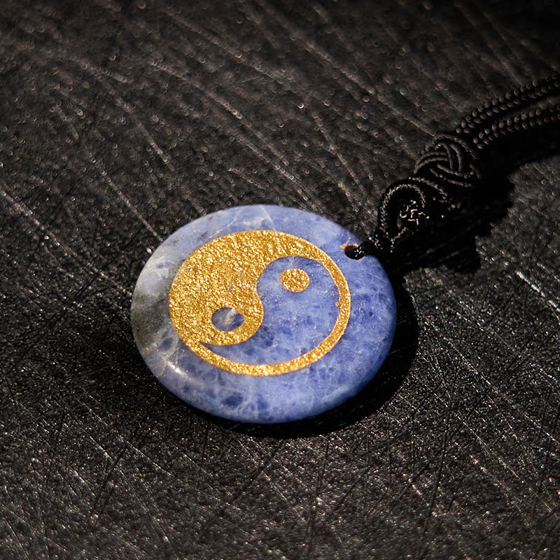 Fortune Jewel Various Crystal Amethyst Tiger Eye Green Aventurine Yin Yang Spiritual Necklace Pendant