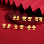 Women’s S925 Silver Chinese 12 Zodiac Earrings, Year of the Horse Lucky Jewelry